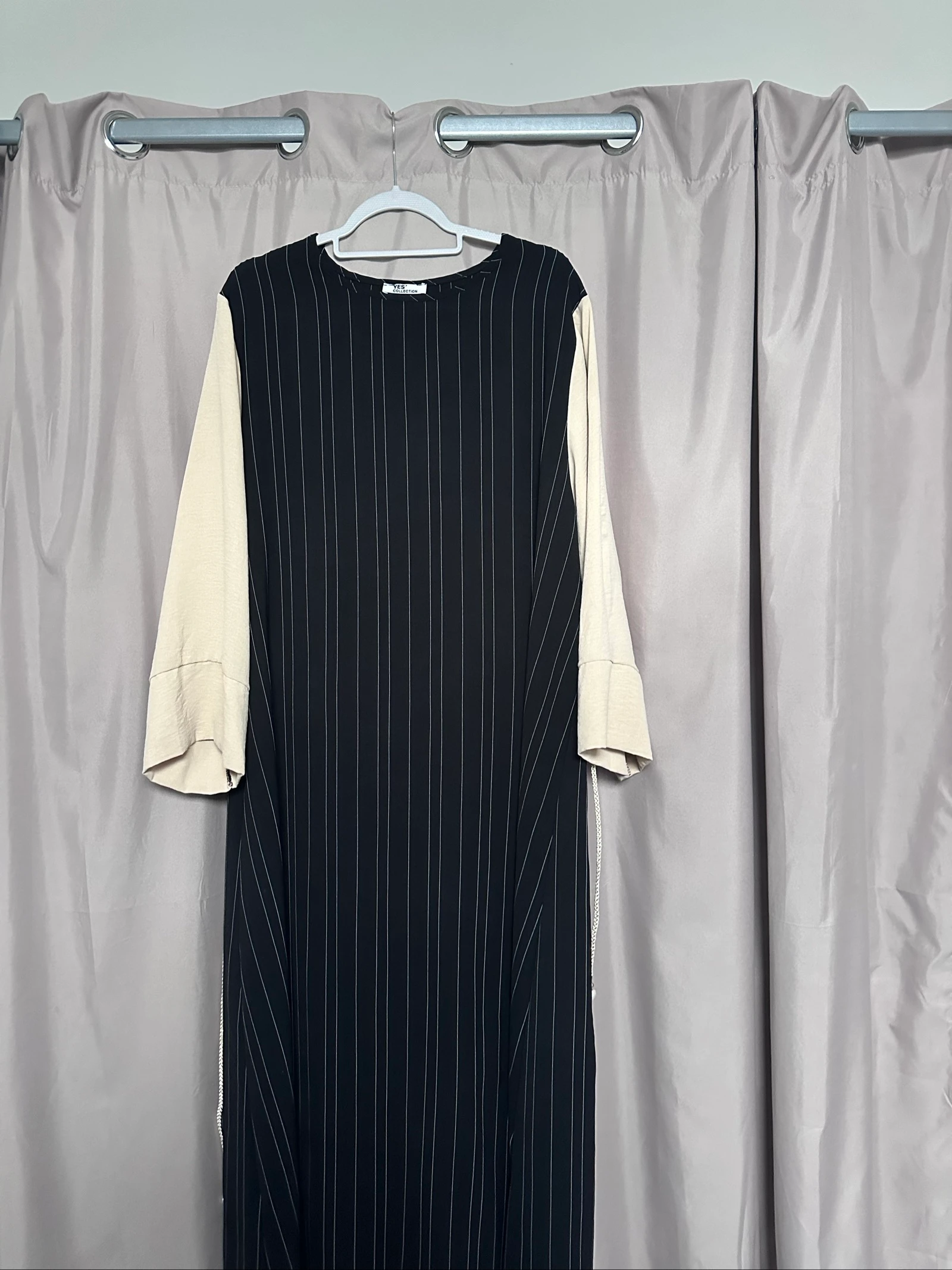 Robe longue bi matière abaya 
